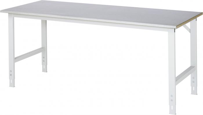 Arbejdsbord med stålbelagt plade - justerbar højde 760-1080 mm - dybde 800 mm - overflade belastning max. 500 kg