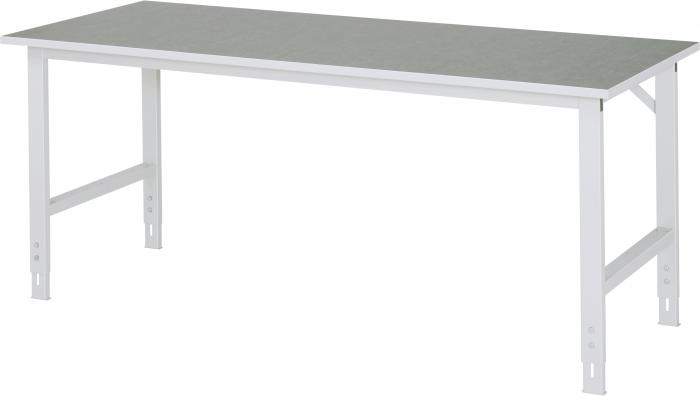 Work table with linoleum plate - height adjustable 760-1080 mm - depth 800 mm -
