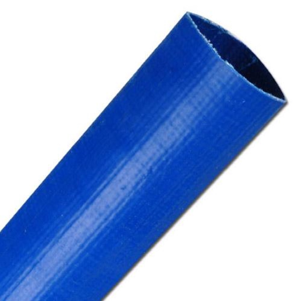 Flatrullad slang - PVC - blå - inner-Ø 1 1/4"- 8"