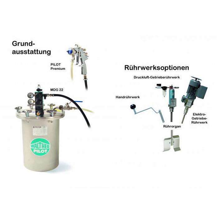 Spray-system med Materialdruckbeh lter 12 L - Galvaniseret