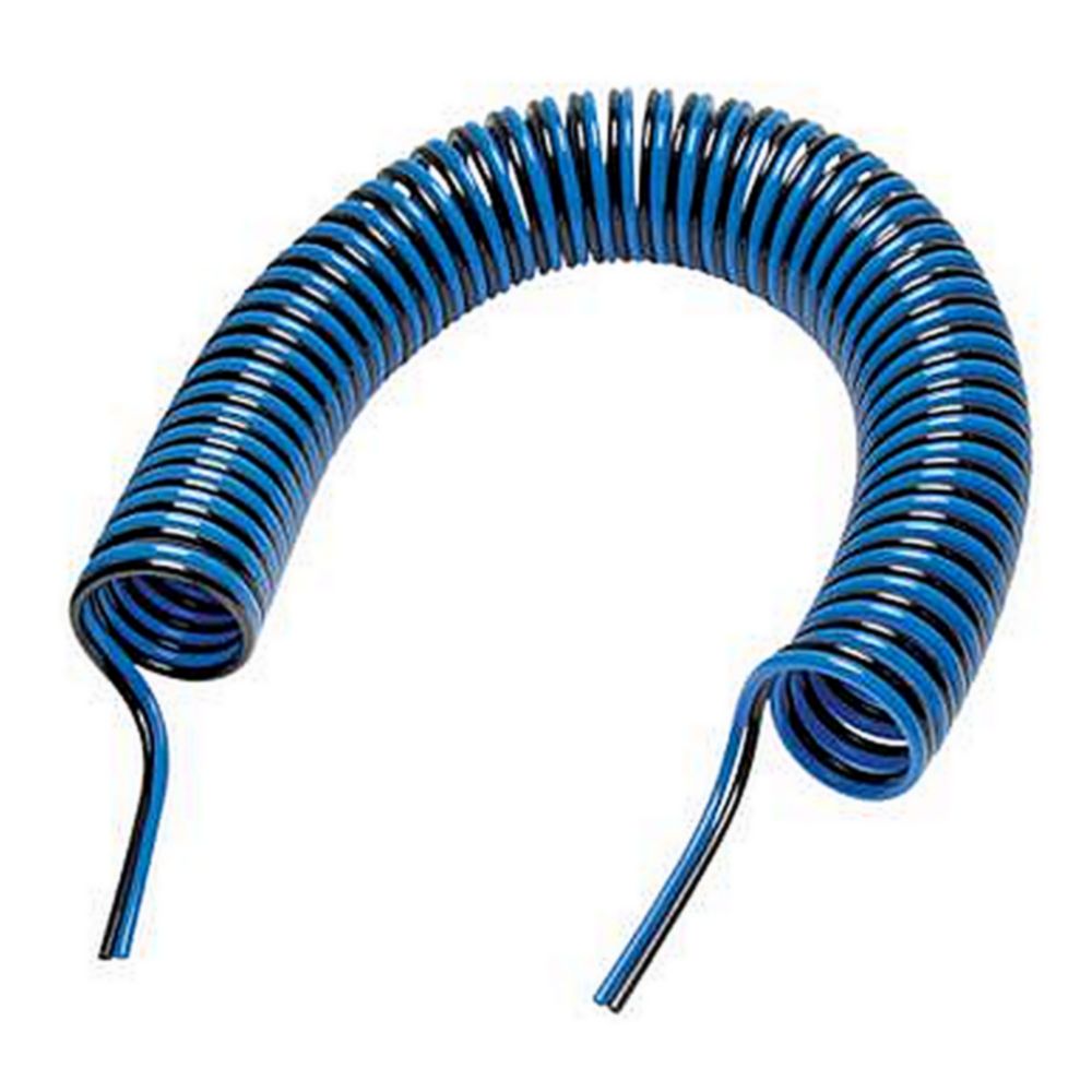 Wąż spiralny PA duo - niebiesko-czarny - Ø wewnętrzna 4 do 6 mm - Ø zewnętrzna 6 do 8 mm - długość robocza 2,5 do 10 m - cena za sztukę
