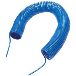 Tuyau spiralé PA - bleu - sortie axiale - Ø intérieur 2,5 à 12 mm - PN 15-34 bar - longueur 2,5 à 7,5 m - prix par pièce