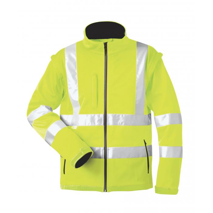 High-visibility soft shell jacket "Logan" - Elysee mixed fabric - color yellow - EN 471/2