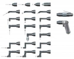 Ingersoll Rand pneumatisk præcision drill - straight - 180 ° vinkel hoved - Series P33 - oliefri