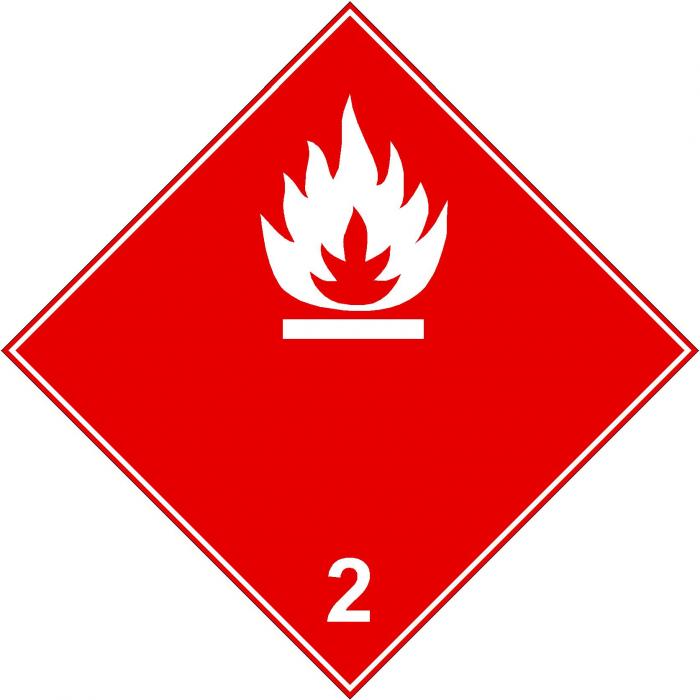 Hazardous materials sign "Flammable gases Class 2"