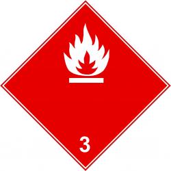 Vaarallisten aineiden merkki "Syttyvät nesteet - luokka 3"