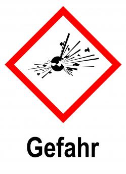 GHS etichetta "materiali esplosivi" - parola di segnalazione "Pericolo"