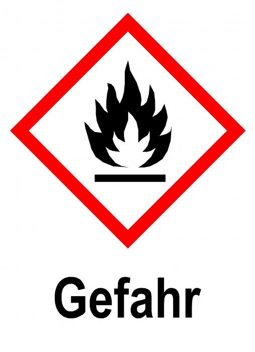 GHS label "Flammable substances" - signal word "Danger"