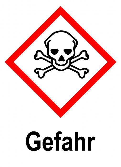 GHS Kennzeichen "Akute Toxität" - Signalwort "Gefahr"