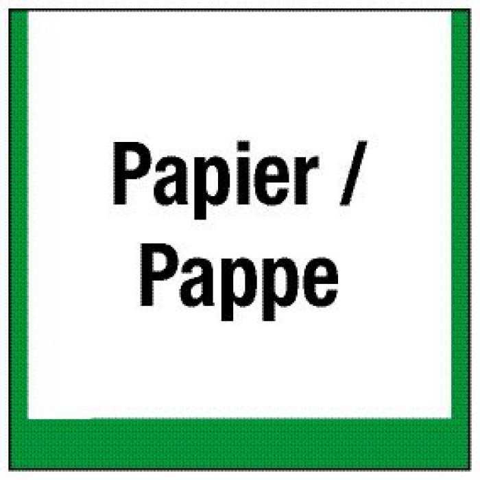 Umweltschild "Sammelbehälter für Papier / Pappe"
