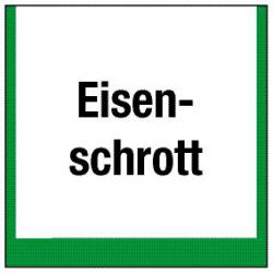 Umweltschild "Sammelbehälter für Eisenschrott" - 5-40cm
