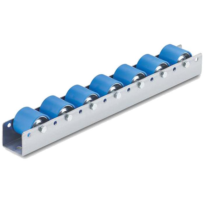 Colli roller rail - løftekapasitet 40 kg - stål sylinder med plastbelegg blå - kulelager