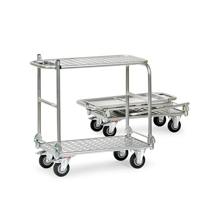 Folding cart - ALU - bæreevne 150 kg - sammenleggbar - med bord plattform