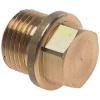 Screw plug - brass - with external hexagon - with collar - cyl. thread G 1/8" to G 2" - PN 16