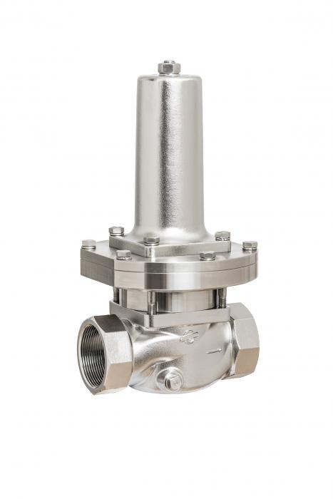 Stainless steel pressure reducing valve with internal thread - up to 40 bar - diaphragm / piston valve