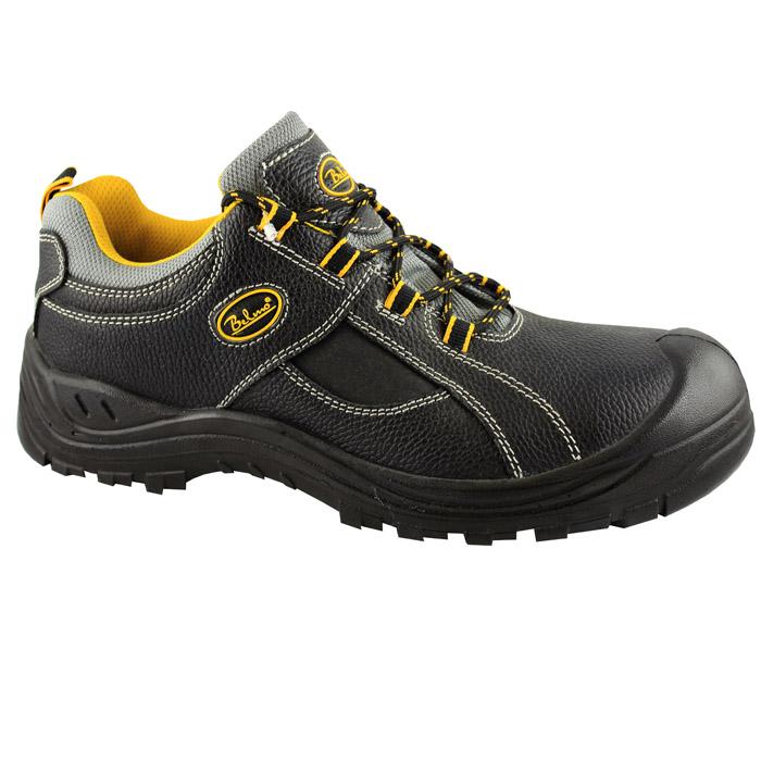 Safety Shoe S3 - genuine leather - BK trilex - PU outsole - steel toe - black / yellow - Sizes 36-50