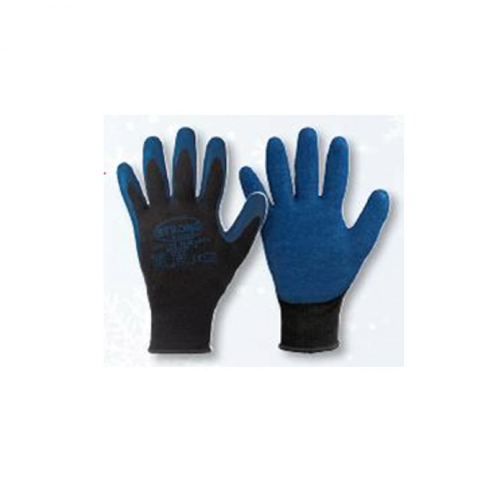 Work Glove "Blå Latex" - stronghand® - betyder Trick 100% polyester - EN 388, EN 511 - sort / blå
