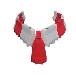 Road divider (plastic straps) - plastic - LxBxH 1000 x 400 x 700 mm - red or white