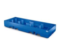 Collection tray PolySafe ECO - polyethylene - collection volume 520 l - for 4 barrels of 200 liters each on 2 Euro pallets