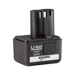 Batteri - Li-jon - GESIPA - 14,4V - 2,0 Ah eller 4,0 Ah - Bird-serien - förpackad