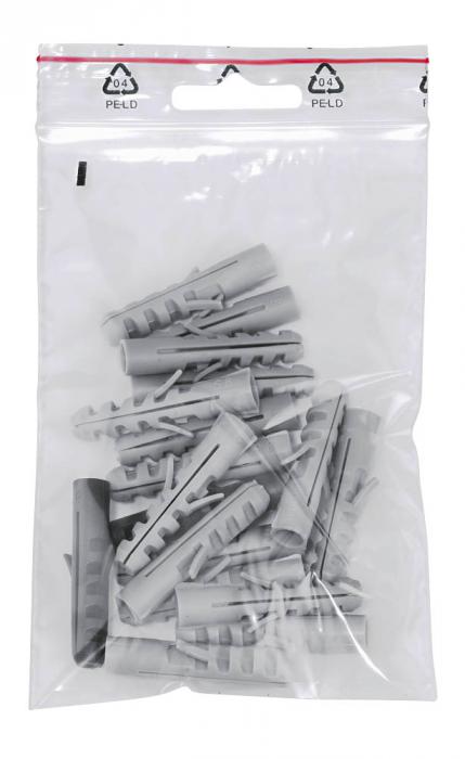 Zip Bags - 50 my - Without inscription field with euro hole - 1,000-Pack -. Various sizes