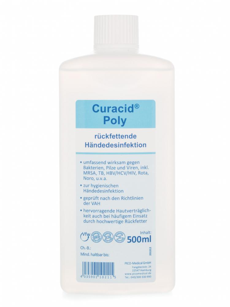 Käsihuuhde - Curacid® poly - bakterisidisen, fungisidisen, virusidinen - 0,1-5 l