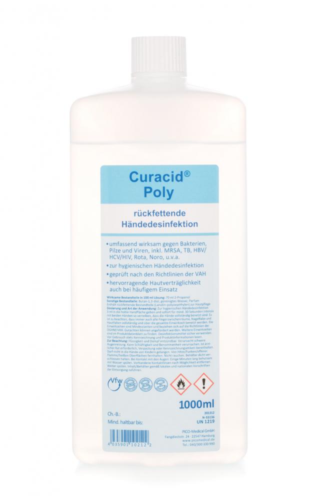 désinfectant pour les mains - Curacid® poly - bactéricide, fongicide, virucide - 0,1 à 5 l