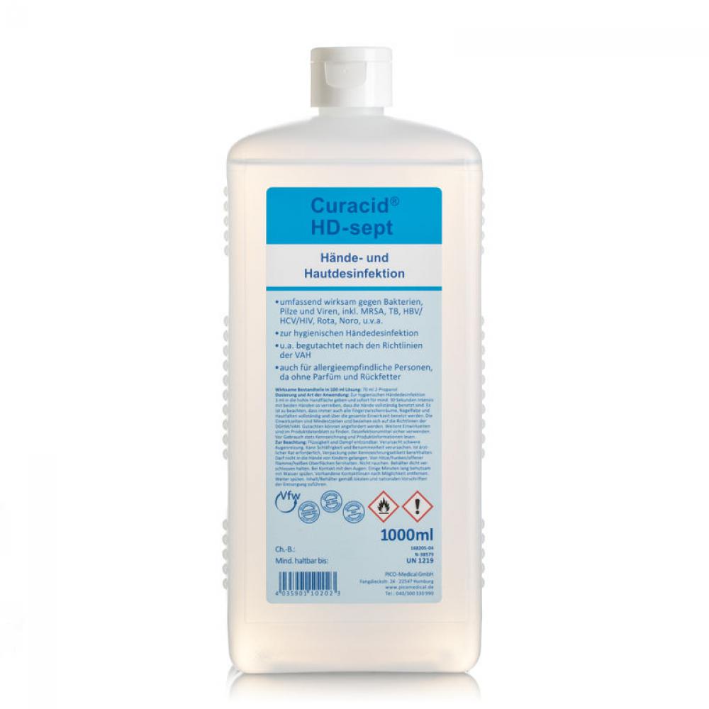 Käsihuuhde - Curacid® HD syyskuu - bakterisidiset, sienihävitteisiin ja virucidal