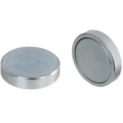 Flat pot magnet - from Neodumium Iron Boron - Ø 6-32 mm