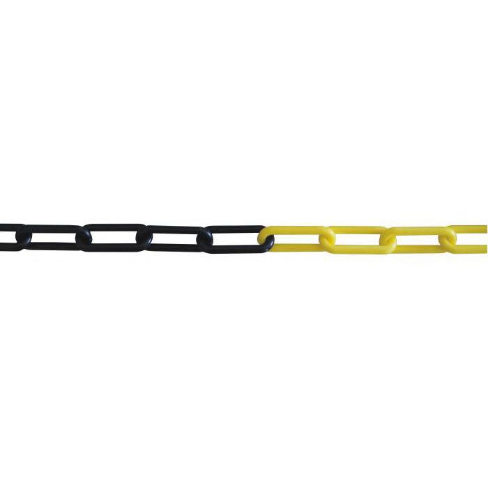 Plastkjede - 6 mm - gul/sort og rød/hvit - forskjellige lengder - meterpris