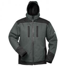 Hiver veste softshell "AJAX" - capuche - gris / noir - Elysée