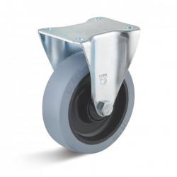 Fixed castor - elastic solid rubber wheel - wheel Ã˜ 100 to 125 mm - height 129 to 157 mm - load capacity 125 to 250 kg