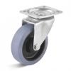 Swivel castor - elastic solid rubber wheel - wheel Ã˜ 100 to 125 mm - height 129 to 157 mm - load capacity 125 to 250 kg
