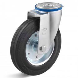 Kääntöpyörä - kiinteä kumipyörä EL - pyörä Ø 80-200 mm - rakennekorkeus 100-235 mm - kantavuus 50-205 kg