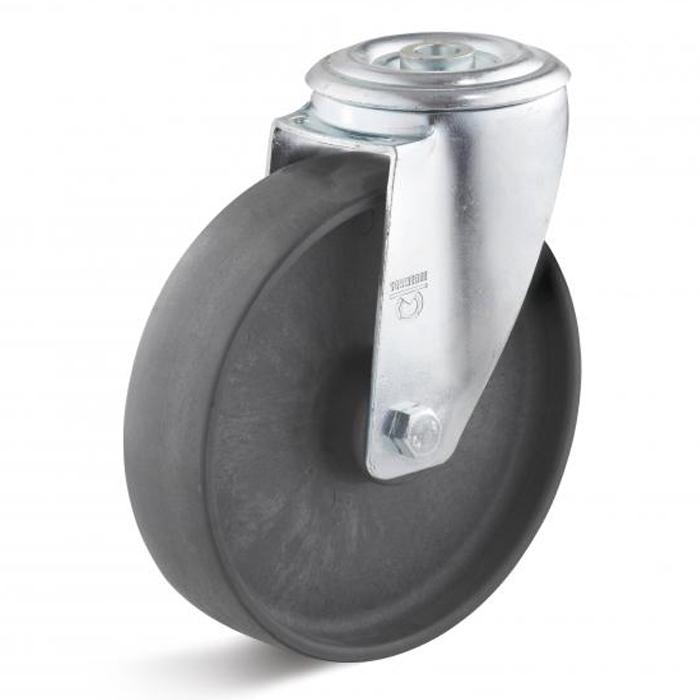 Swivel castor with bolt hole fitting - polyamide wheel - electrically conductive