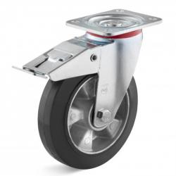 Svingbart hjul - elastisk massivt gummihjul EL - hjul ˜ 100 til 200 mm - høyde 128 til 245 mm - lastekapasitet 180 til 400 kg