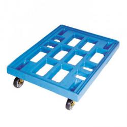 Tralla - blå - 810x610 mm - termoplasthjul - kapacitet 300 kg