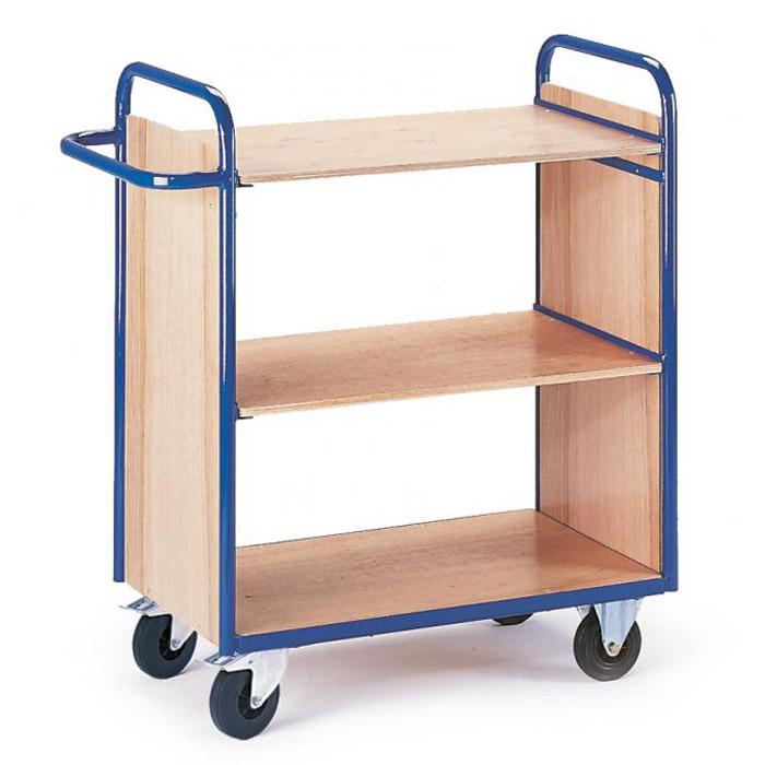 Shelved trolley with 2 walls - load 150 kg
