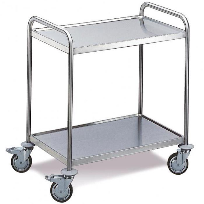 Stainless steel trolley with 2 shelves - Load capacity 100 kg