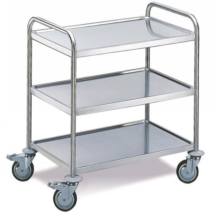Stainless steel trolley with 3 floors - carrying capacity 100 kg