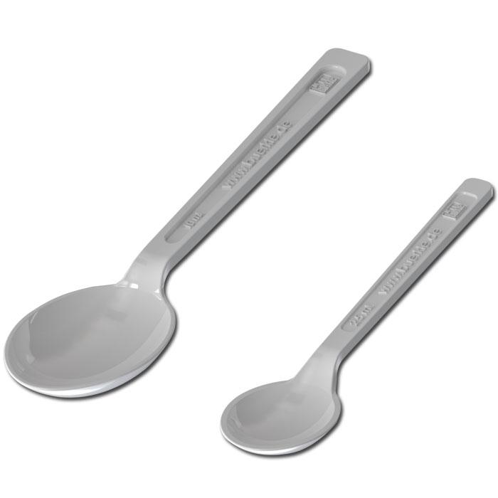 LaboPlast engangs spoon - 10 eller 2,5 ml - polystyren - farve hvid