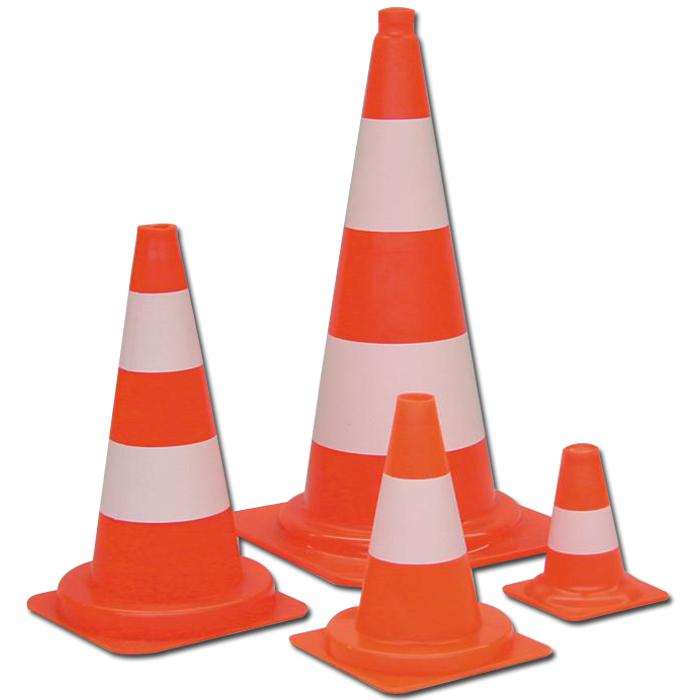Conical Cones - PVC - Color white-orange - 1-2 rings - different sizes