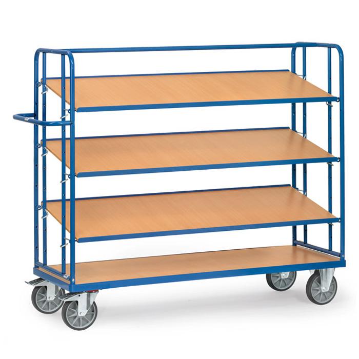Shelved trolley - with 3 loose soils of wood - height 1560 mm