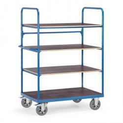 Shelved trolley - 4 shelves made of wood - height 1800 mm
