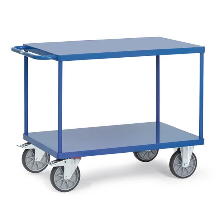 Table trolley - with 2 shelves made of sheet steel - flush with frame