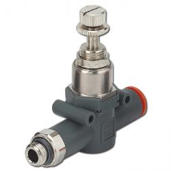 In-line pressure regulator / conserver - series RML L - Input threaded port and Push-in connection at the output