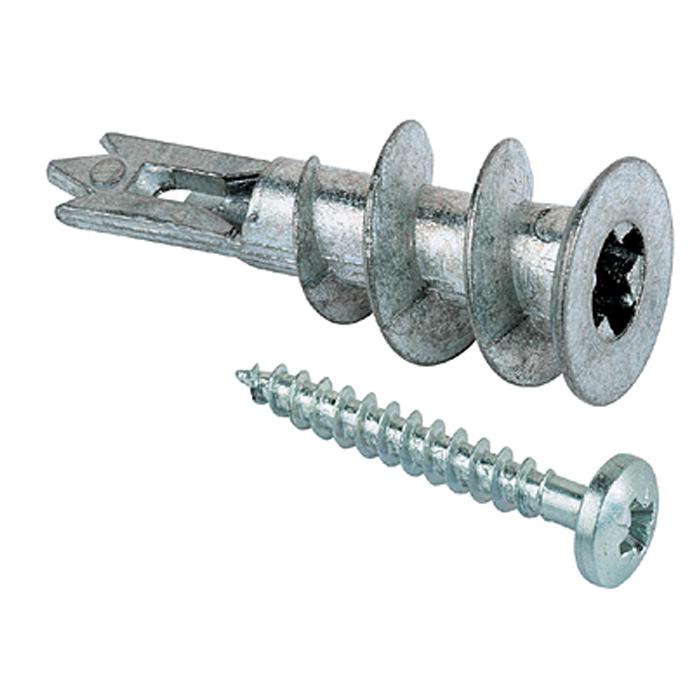 Plasterboard fixing GKM - metal - with / without screw - dowel length 31 mm - pack of 100.