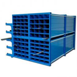 Wabenregal - Fachmaße BxTxH 300x1000x1000 mm - 30 Fächer - Lichte Fachmaße (BxH) 180x130 mm