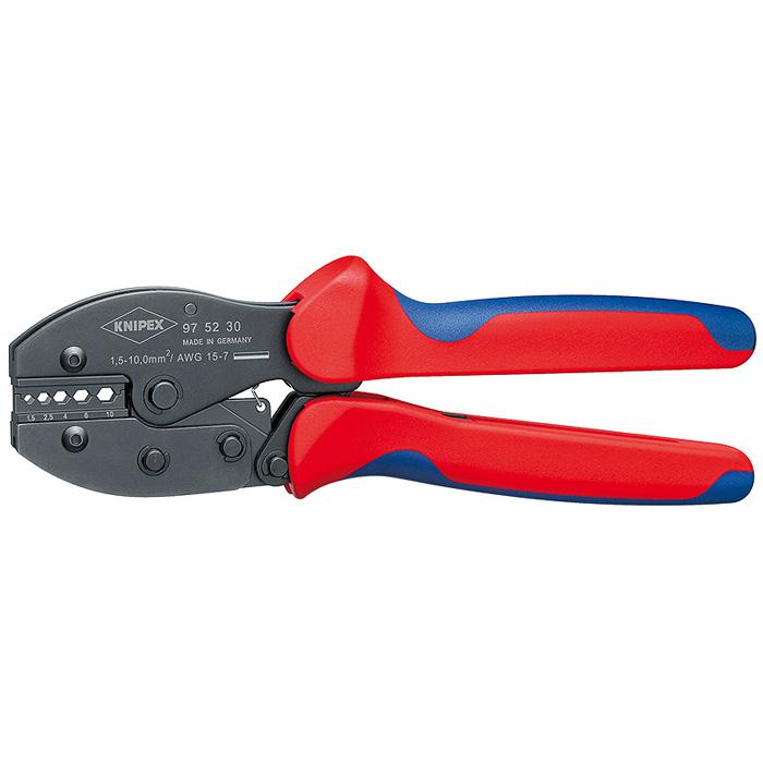 KNIPEX PreciForce® Crimping pliers - 220 mm - browns - with multi-component grips