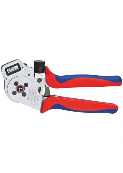 Four-mandrel pressing pliers -digital display - for turned contacts - with multi-component grips - 250mm